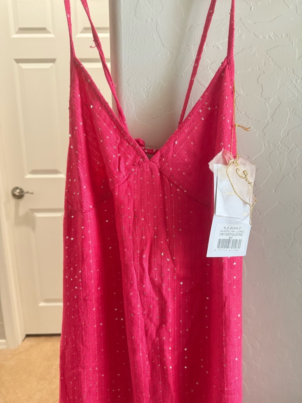 Fuchsia Slip Dress with Sparkle Details